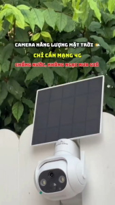 Camera năng lượng mặt trời chống nước SIM 4G Kèm theo tấm pin chiếu sáng lắp đặt ngoài trời không điện không cần WiFi đàm thoại 2 chiều