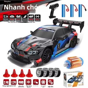 Xe Điều Khiển Từ Xa RC Drift 4WD Tốc Độ Cao Với Đèn LED Điều Khiển Từ Xa 2.4GHz Xe Tải Địa Hình 4x4 Đồ Chơi Cho Trẻ Em