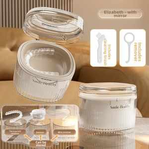 NAIFUNA | Orthodontic Retainer & Denture Storage Cleaning Box Portable