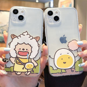 Creative Cartoon Silicone Phone Case for  15Pro Max 13 Couple 14Plus New Model 12Mini Transparent Anti-Fall Protection