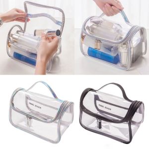 J.C PVC Transparent Women Cosmetic Bags Waterproof Travel Makeup Pouch Clear Zipper Toiletry Organizer Washing Storage Bag