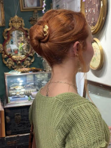 Phụ Kiện Tóc Nữ Kiểu Trung Hoa Mới Bàn Chải Tóc Hình Chữ U Bốn Răng Băng Đô Đồ Trang Trí Tóc Thắt Nút Nửa Đầu Phụ Kiện Tóc