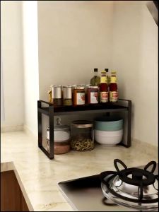 Kitchen Racks Microwave Rack Length Adjustable Stainless Steel Multifunctional Shelf Kitchen Storage Organizers Space Saver COD