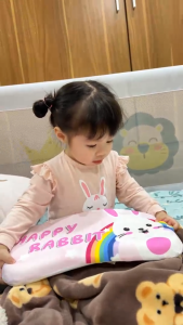 Gối cao su non cho bé từ 0-1-2-3-4-5-6 tuổi thiết kế công thái học EMA - Hàng cao cấp với ruột gối đục lỗ thoáng khí - Gối cao su non trẻ em