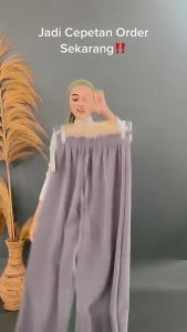 celana kulot crinkle airflow tali serut dewasa / wanita