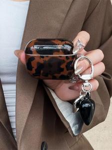 Korean Style Amber Wireless Earphone Protective Case for  AirPods pro 3rd Gen Brown Leopard Print AirPods 4th Gen Bluetooth Shell