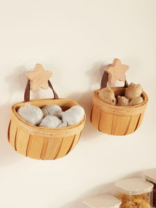 YYIEDERNG | Garlic Ginger Storage Wall Mounted No-Drill Multifunctional Weaved Basket