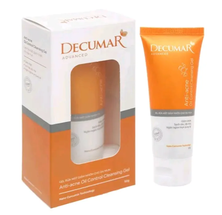 Gel rửa mặt Decumar Anti-acne Oil Control giảm nhờn cho da mụn tuýp 50g