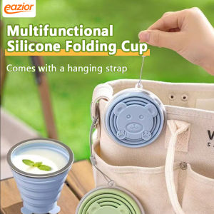 Silicone folding food grade water cup outdoor foldable and extendable portable travel compression mouthwash cup divine tool