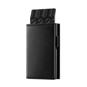 Carbon Fiber & Aluminum Mens Bifold Wallet RFID Blocking Automatic Pop-Up Card Holder with Coin Compartments Slim Money Purse