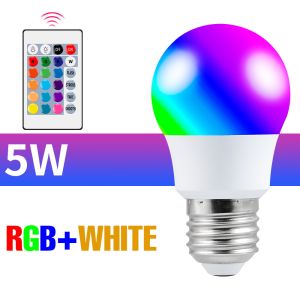 other | 25W RGB Light Bulb LED Mood Lights E27/E26 Atmosphere Lamp 220V Ceiling Lamps Festival Bar KTV Bedroom Home Decoration Bulbs