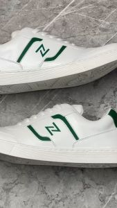NAZ VANDER - Sepatu Sneakers Pria NAZ Kasual Sintetis Putih Hijau Sol Dijahit Sepatu Kets Pria LOKAL