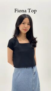 Bloobel - Fiona Top (BPD070) Blouse Wanita Crop Top Atasan Wanita Lengan Pendek