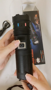 Asafee LS702 5000LM Ultra Outdoor Flashlight 1500M Range Flood Torch 50W LED Super Bright Lamp Telescopic Zoom Power Spotlight Rechargeable IP65 Waterproof For Camping Hiking