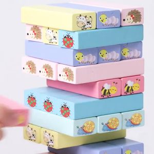 Rút gỗ màu sắc đồ chơi rút gỗ con vật đồ chơi gỗ 51 thanh- TuniKids