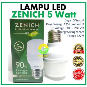 Lampu Led Tabung Zenich 5 watt Nyalah Putih 220v
