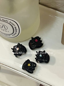 เครื่องประดับผมสีสันสดใสขนาดเล็กสุดน่ารักพร้อมเพชรประดับดาวสีดำ คลิปผมสั้น คลิปผมปลาฉลาม คลิปผมข้างหน้า คลิปผมสีสันสดใส