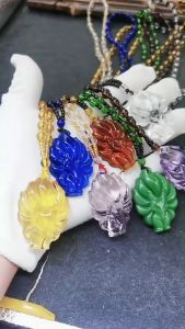 Nine Tailed Fox Queen Necklace Charm Original Healing Crystal Gemstone Pendant Protection Amulet