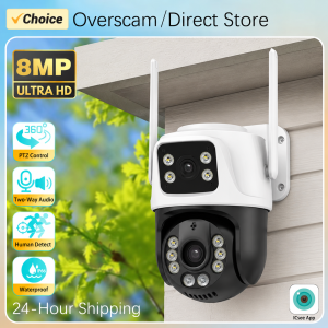 Overscam | 4K 8MP Dual Lens PTZ Wireless IP Camera Outdoor Home Video Security Surveillance Motion Detection CCTV Support Onvif XMEye ICSee