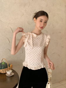 XXNING | Áo Nữ Dáng Ruffle Trễ Vai Cột Nơ