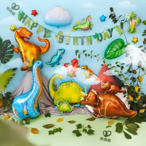 【Buy 1 Take 2】15PCS  Dinosaur Balloons Dinosaur Party Supplies 23inches 5pcs/Pack Cartoon Animal Theme Aluminum Balloons Baby Shower Birthday Event Decoration