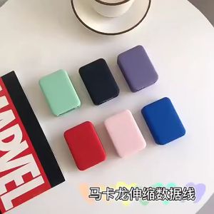 NEW Retractable 3 in 1 Macaron Fast Charging Cable With Type-C/Micro Usb Charging Port and Phone Stand
