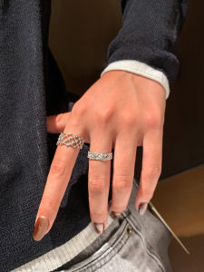 CAFFTI | Lace Openwork Diamond Inlaid Adjustable Ring