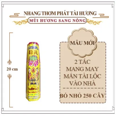 Nhang Thơm Cao Cấp Phát Tài Hương Thơm Nồng Dễ Chịu Bó 2 Tấc Nhỏ 250 Nén - Nhang Đèn Thiên Lộc