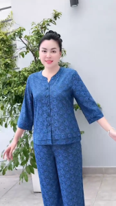 Đồ bộ trung niên chất lụa gấm 2 da tay lửng mềm mượt sang xịn cho quý cô tự tin dạo phố - Quà tặng cho mẹ cho bà