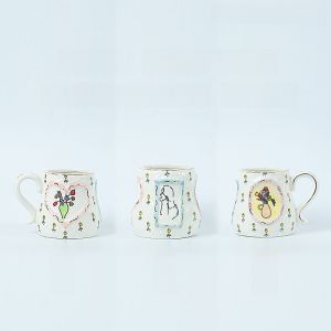 Hand-Painted Large Capacity Coffee Mug Nordic Style Milk Cup Water Cup Artistic Oil Painting Frame European Ceramic Tea Bowl