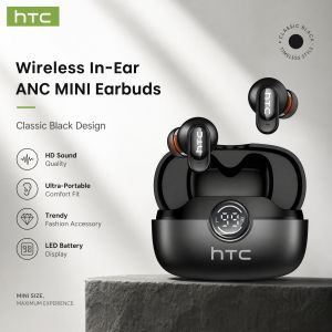 HTC NE79 Bluetooth Earphones Sports Gaming Long Battery Comfort Wireless Headphones Premium Sound Quality Soft In-ear Earbuds