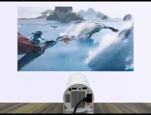 HY300 Projector 4k 270 -Degree Adjustment Android 11.0 Portable Smart Laser Projector Bluetooth 5.0 Wifi 6 Hdmi Netflix Youtube Multifunctional Projector Ktv Cinema Type Stereo K Song Projector Hd Home Theater Smart Mini Projector