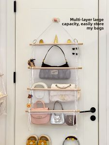 Universal Hanging Storage Rack Hat Bag Organizer for Entrance Bedroom Dormitory No Drilling Needed Wall Mounted Shelf