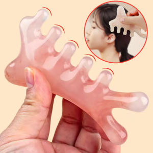 【Grilrigrin】Body Meridian Massage Comb Resin Five Wide Tooth Comb Acupuncture Therapy Blood Circulation Anti-static Smooth Hair Comb