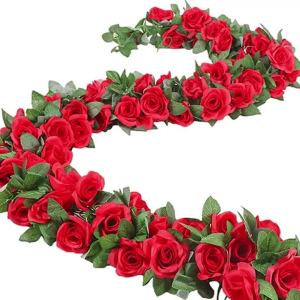 1/2Pcs Rose Artificial Flowers Vine 2.3M Fake Flowers for Home Room Decor Garden Wall Wedding Decoration Outdoor Arch Ornament