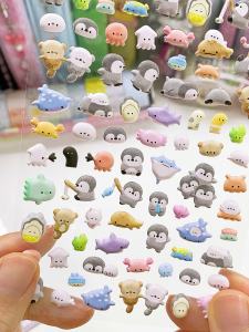 Cute Cartoon 3D Foam Stickers Animal Bubble Decals Mobile Phone Case Decoration Sticker Creative Stationery Business Supplies