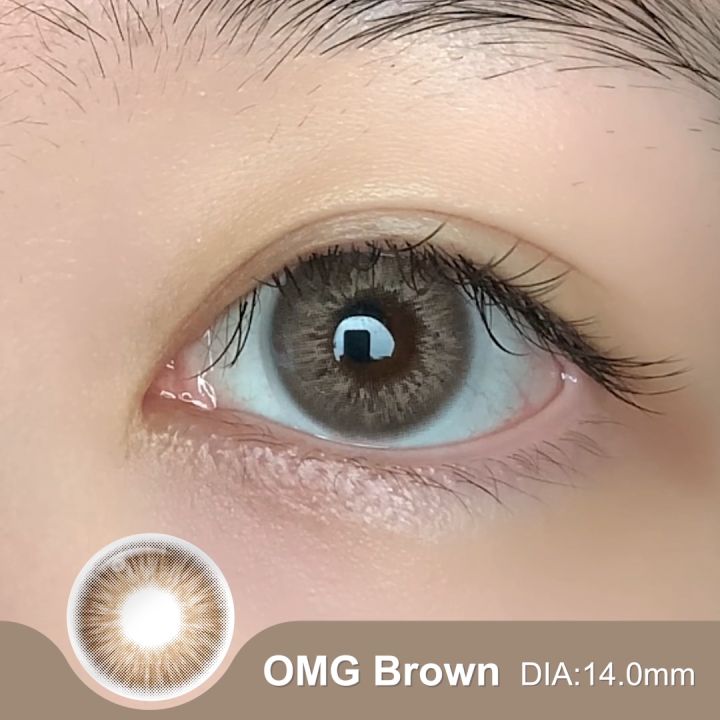 Magister colored contact lens with solution 1 pair  14-14.5MM  Korean eye contact lenses buy 1 get 2 gifts（ Solution 120ml+Contact lens case）