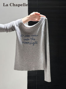 La Chapelle | American Chic Off-Shoulder Fitted Long-Sleeve Knit Top