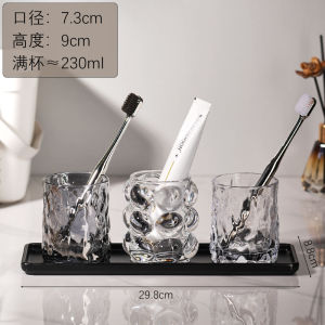 Bộ Cốc Đánh Răng Thủy Tinh Sang Trọng Cho Cặp Đôi Bộ Đồ Vệ Sinh Cá Nhân Đơn Giản Và Đẹp Mắt Cốc Đựng Kem Đánh Răng ZASAM 230814