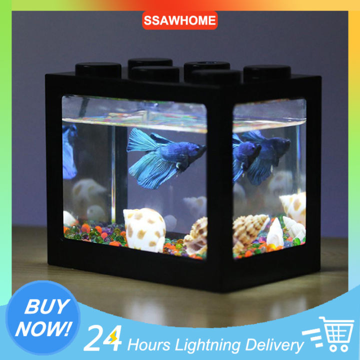 betta fish box Fish Tank Mini Aquarium Fish Box Ocean Micro-Landscape Box Ocean  Micro-Landscape Box Micro-Landscape Box Betta Tank Aquarium Desktop  Terrarium For Small Betta Fish Table Decoration - Lazada
