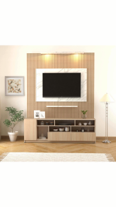 KIRANA Staten - Meja TV Kayu / Bufet TV / Rak TV / Lemari TV / Backdrop TV Motif Marmer Modern Minimalis