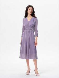 Koradior | French Fitted Velvet Rhinestone Slimming Elegant Dress
