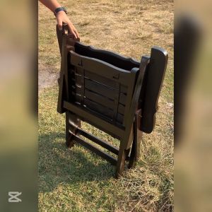 CR.W เก้าอี้พับชายหาด ปรับ นั่ง/นอนได้ (งานไม้สักแท้) 65*100*70 ซม. กว้าง*ลึก*สูง เก้าอี้นั่งโซฟา สีโอ๊คเงา