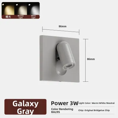 Full Spectrum Reading Bedside Wall Lamp Hidden Switch