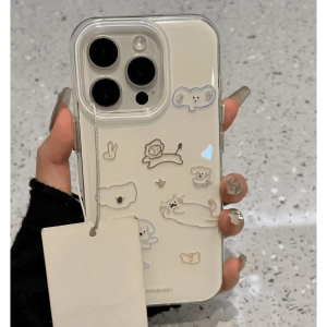 Shockproof Cute Animal Line Phone Case IMD Dual Layer