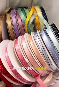 Ren Chấm Bi 2.0M Grosgrain Ruy Băng Nhật Bản Nơ Phụ Kiện Tóc Handmade DIY Bó Hoa Trang Trí Quà Tặng Dễ Thương Ins Phong Cách 100% Cotton