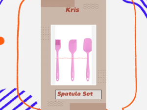 Krischef Mini Baking Utensil Set 4pcs: Peralatan Membuat Kue Warna Pink