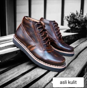 SEPATU KULIT SEMI BOT PRIA TERBARU