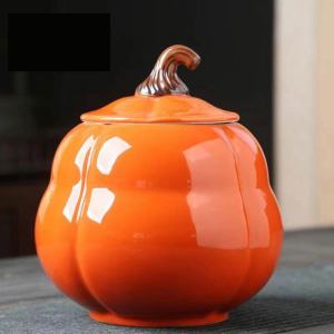 Large Pomegranate Tea Canister Ceramic Decorative Sealable High End Gift Box Entrance Wine Cabinet Chinese Style Tea Utensils