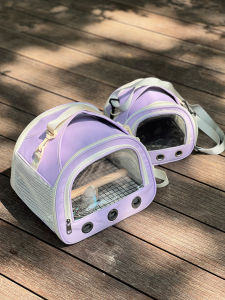 Portable Bird Cage Parrot Small Pet Transparent Foldable Hamster Hedgehog Rabbit Handheld Outdoor Travel Pet Carrier Bag